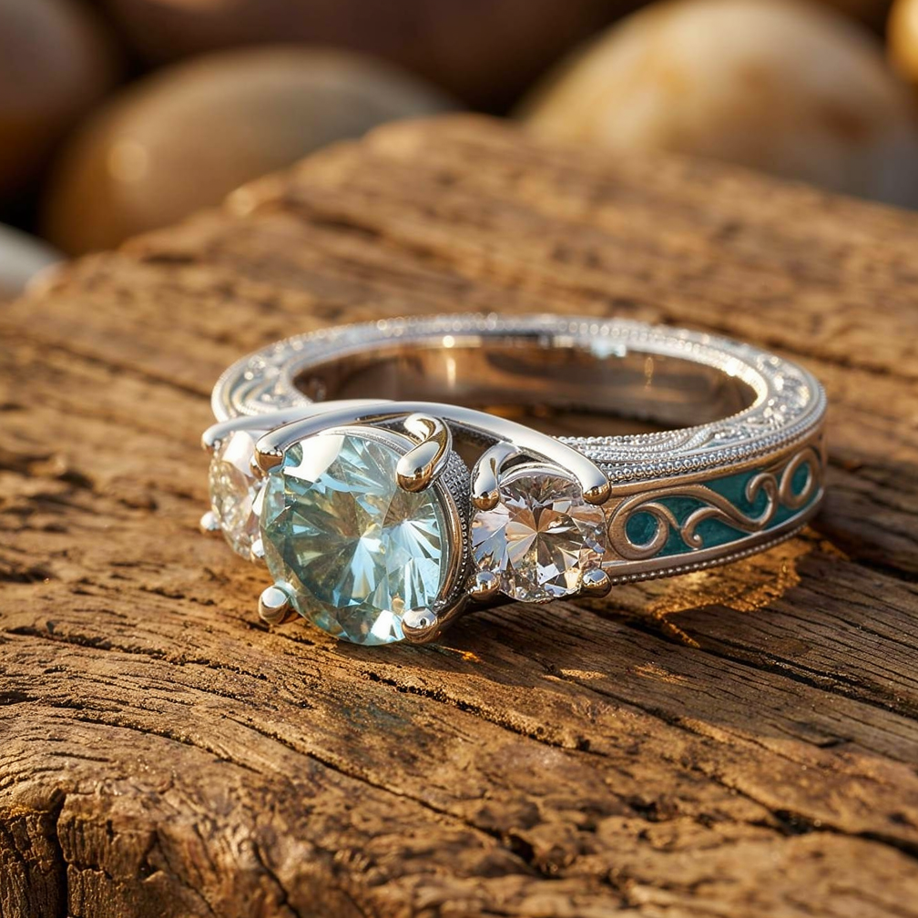 Century Romance Ring - Aquamarine
