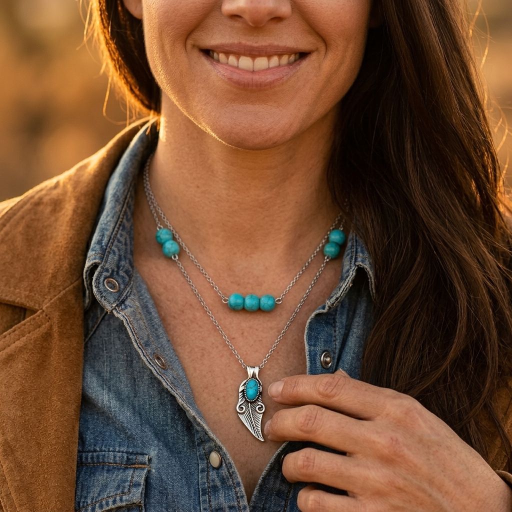 Boho Sterling Silver Turquoise Filigree Wing Necklace