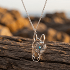 Vintage Turquoise Flower Pendant Necklace