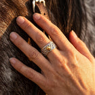 Vintage Gold Filigree Sun Crest Ring