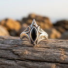 Vintage Silver Filigree Black Onyx Ring
