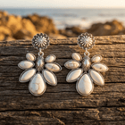 White Howlite Stone Drop Earrings