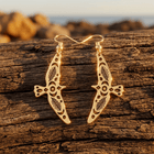 Bohemian Gold Feather Tribal Drop Earrings