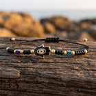 Boho Gold Evil Eye Seed Bead Bracelet