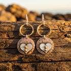 Mixed Metal Heart Dangle Earrings