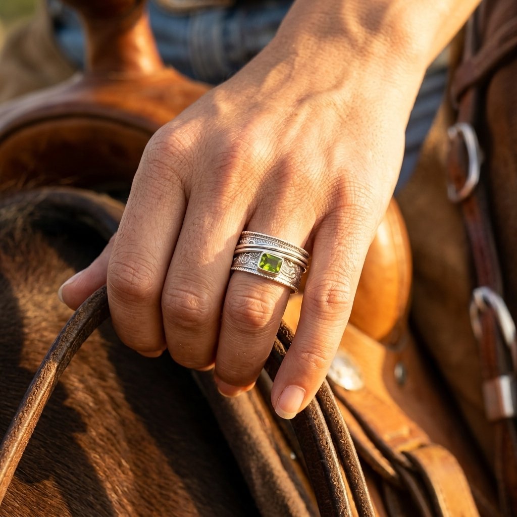 Vintage Copper Peridot Filigree Ring