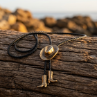 Western Style Brass Cowboy Hat Boots Pendant Necklace
