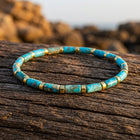 Boho Gold Turquoise Tube Bead Bracelet