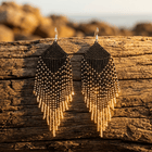 Boho Tassel Gradient Beaded Geometric Earrings