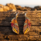 Autumn Leaf Silver Dangle Earrings