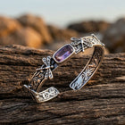 Vintage Silver Amethyst Dragonfly Bracelet