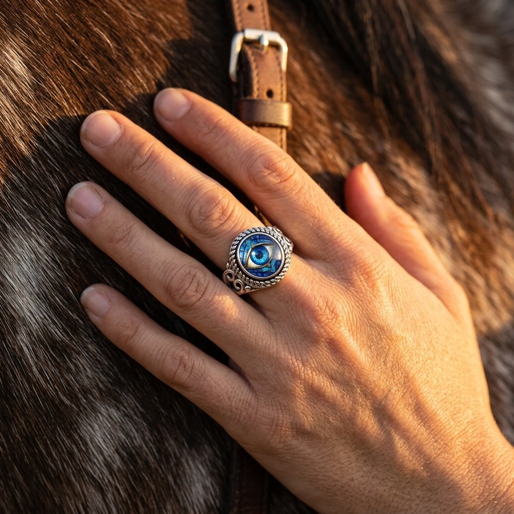 Vintage Bronze Smoky Quartz Round Ring