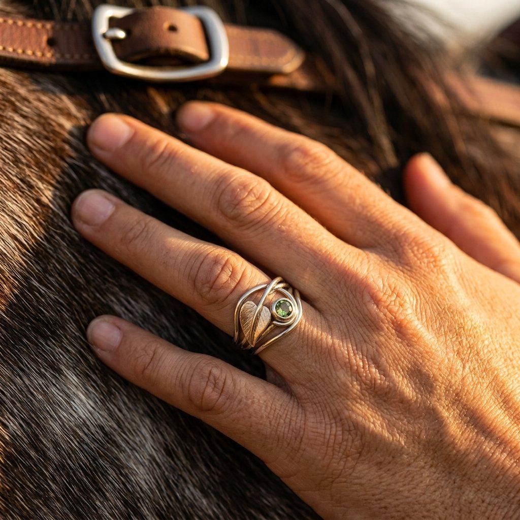 Gold Leaf Peridot Round Cocktail Ring