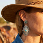 Vintage Western Turquoise Tassel Dangle Earrings