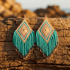 Bohemian Hand Woven Multicolor Seed Bead Earrings
