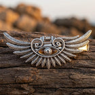 Vintage Silver Wing Eye Hair Clip