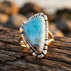 Vintage Silver Larimar Oval Ring