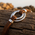 Rustic Silver Leather Loop Bracelet