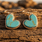Bohemian Turquoise Heart Shaped Earrings