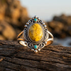 Vintage Silver Filigree Butterfly Flower Ring