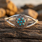 Vintage Silver Filigree Turquoise Bracelet