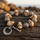 Bohemian Skull Bead Silver Bracelet