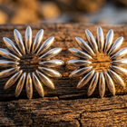 Bohemian Gold Flower Petal Drop Earrings