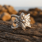 Vintage Boho Floral Wide Band Twisted Ring