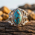 Vintage Silver Turquoise Oval Ring