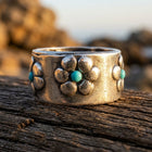 Boho Gold Turquoise Flower Ring