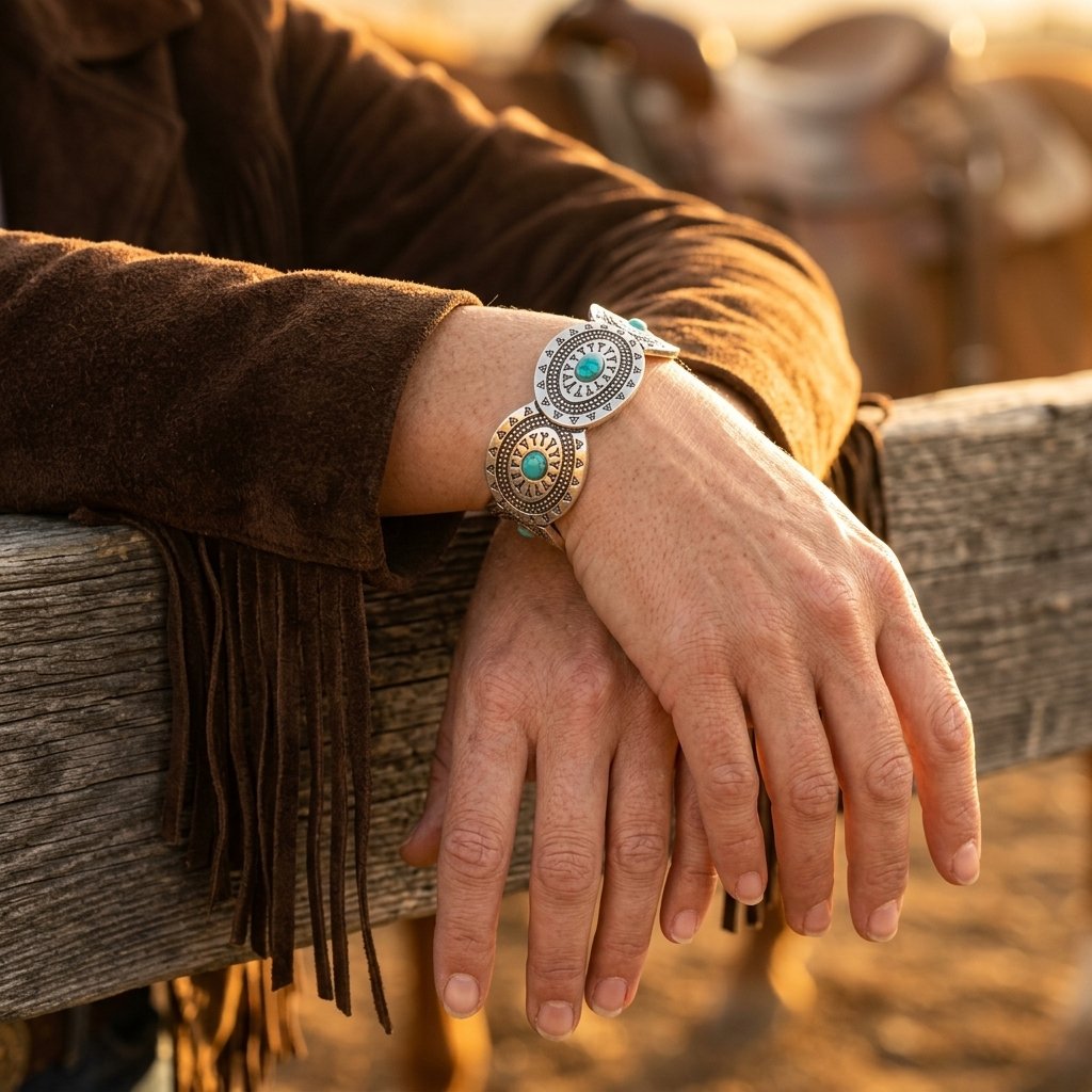 Boho Silver Turquoise Filigree Bracelet