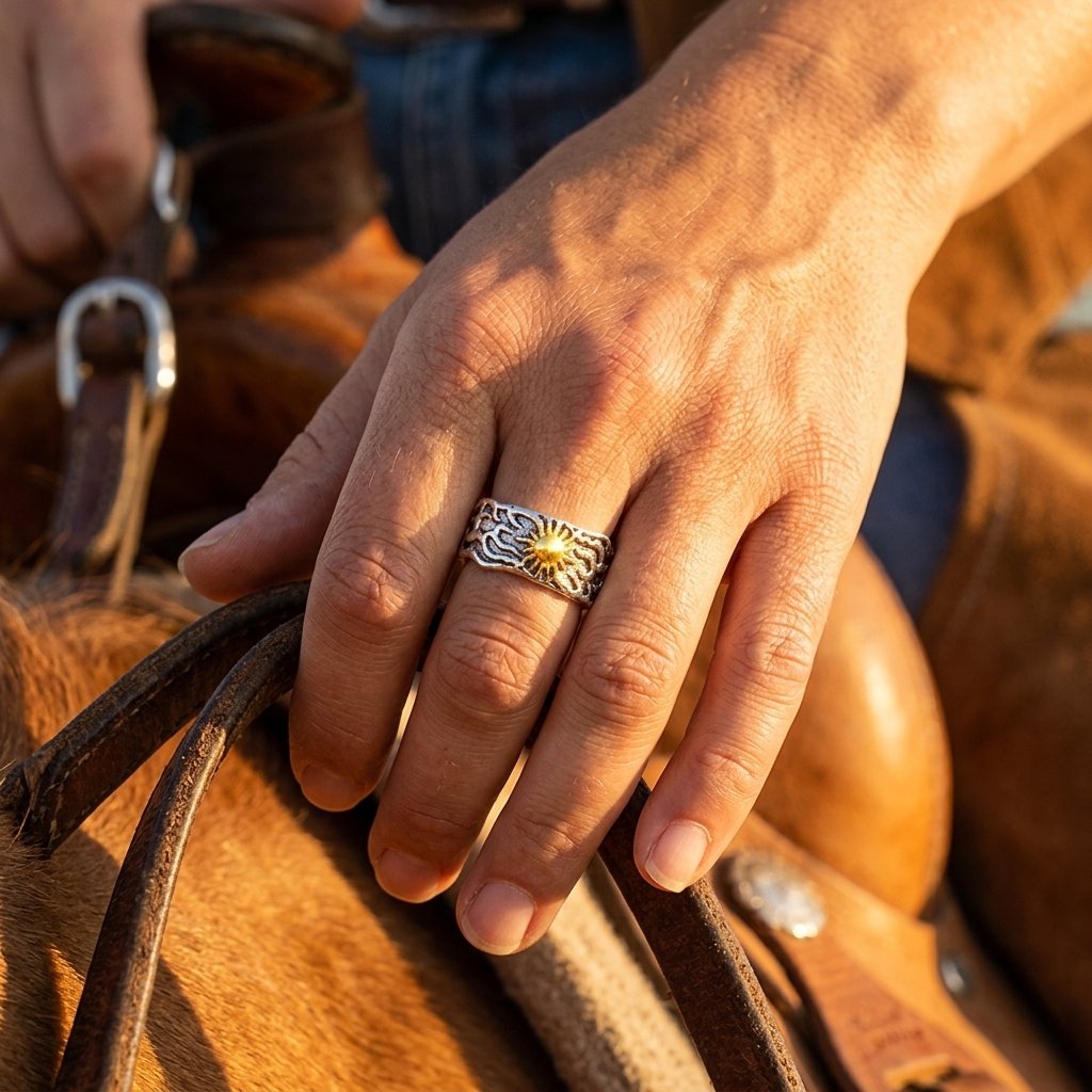 Vintage Gold Filigree Sun Crest Ring