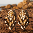 Bohemian Beaded Tassel Dangle Earrings