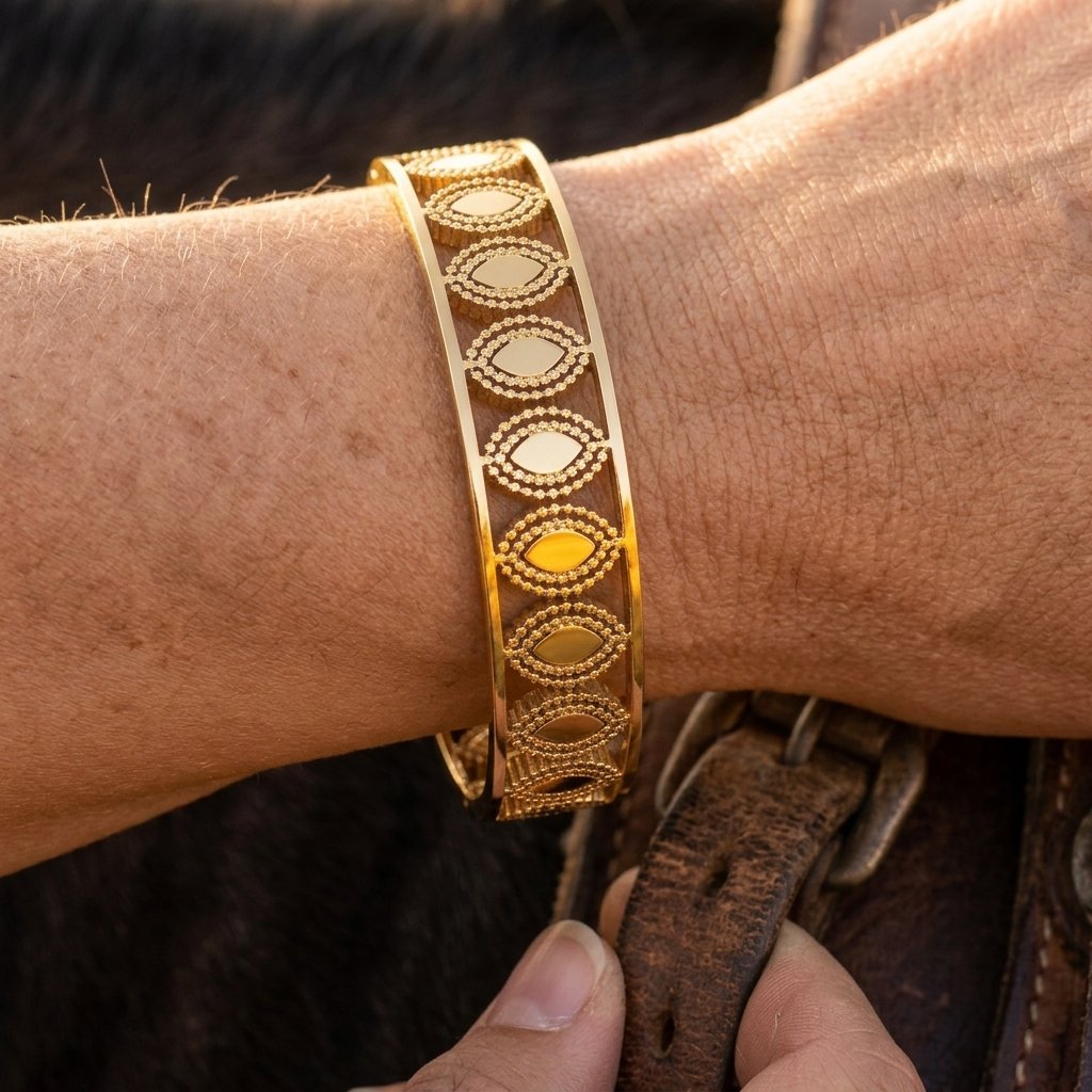 Gold Plated Stainless Steel Filigree Bracelet