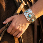 Boho Silver Turquoise Compass Bracelet