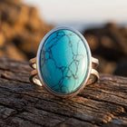 Vintage Silver Turquoise Oval Ring