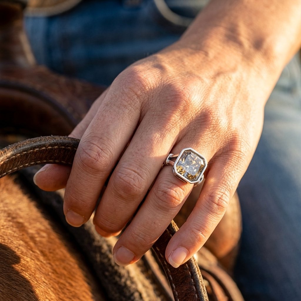 Gold Bezel Set Cushion Cut Ring