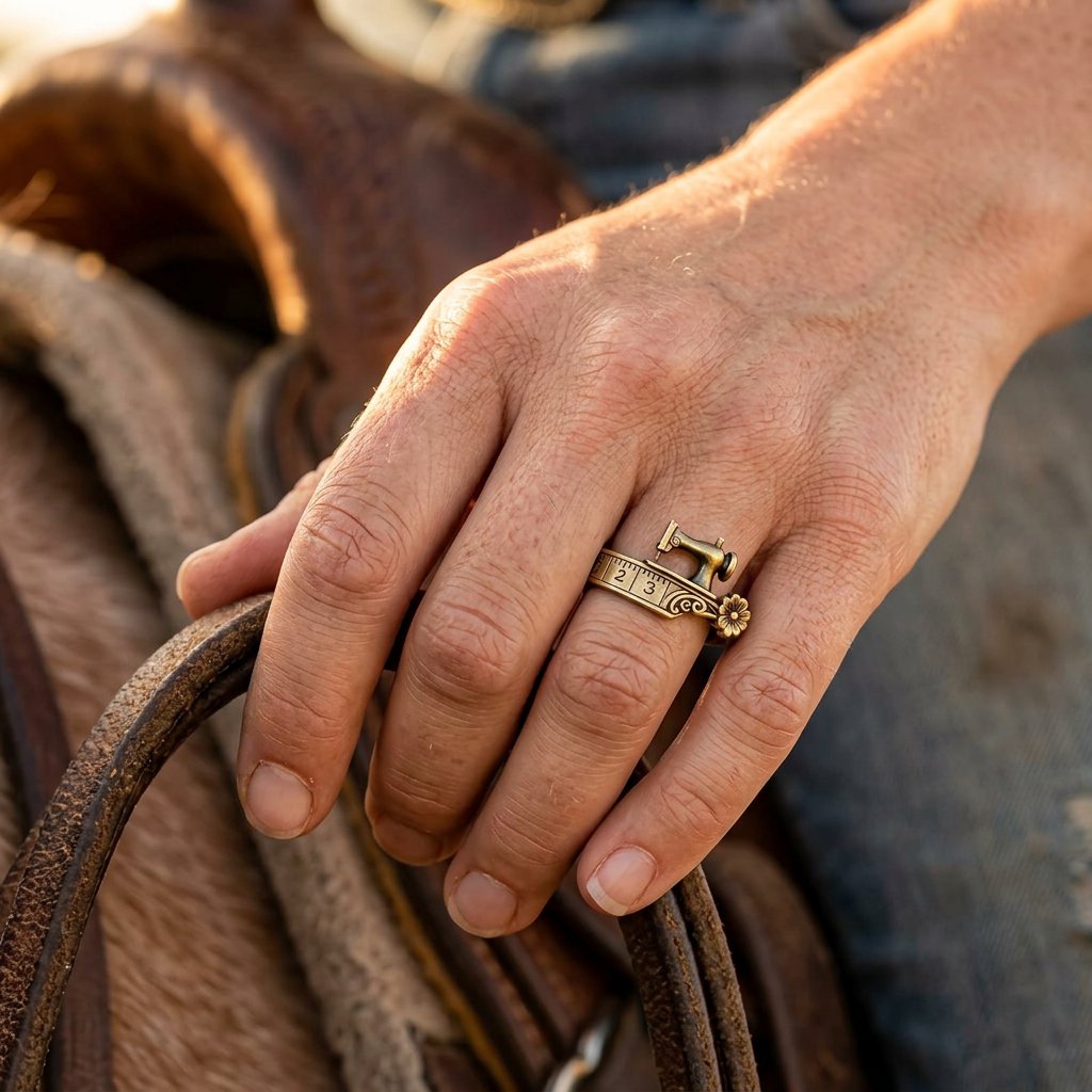 Vintage Brass Sewing Machine Ruler Ring
