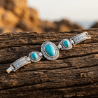 Boho Vintage Turquoise Alloy Statement Bracelet
