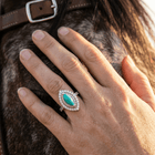 Retro Turquoise Marquise Bohemian Ring