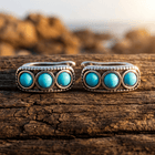 Three Stone Turquoise Earrings