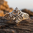 Celtic Knot Gold Round Cubic Zirconia Ring