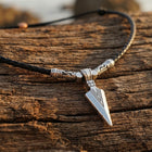 Silver Arrow Faux Leather Necklace