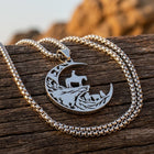 Celestial Silver Moon Horse Necklace