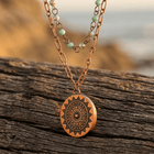 Minimalist Gold Engraved Sunflower Pendant Necklace