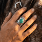 Bohemian Copper Turquoise Heart Western Ring