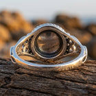 Vintage Bronze Smoky Quartz Round Ring