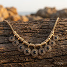 Vintage Gold Filigree Black Onyx Necklace