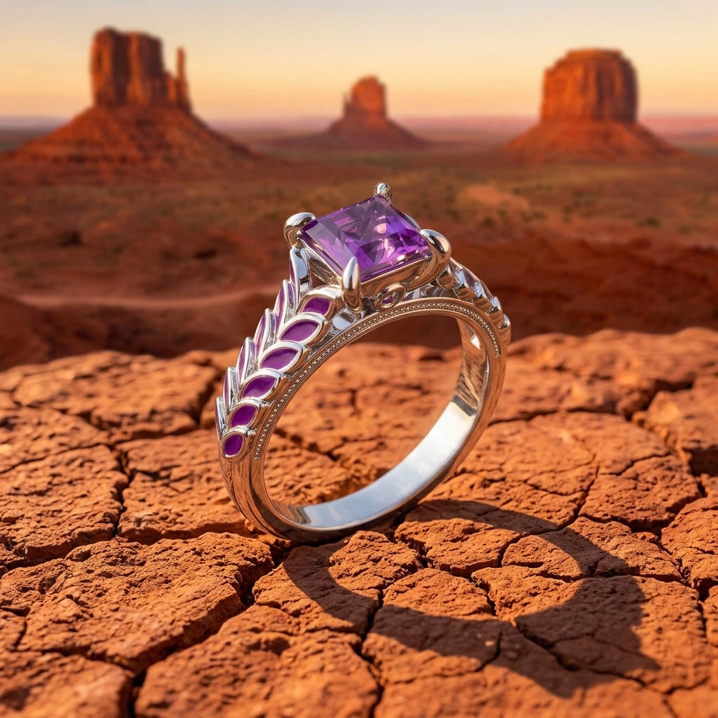 Golden Harvest Ring - Amethyst