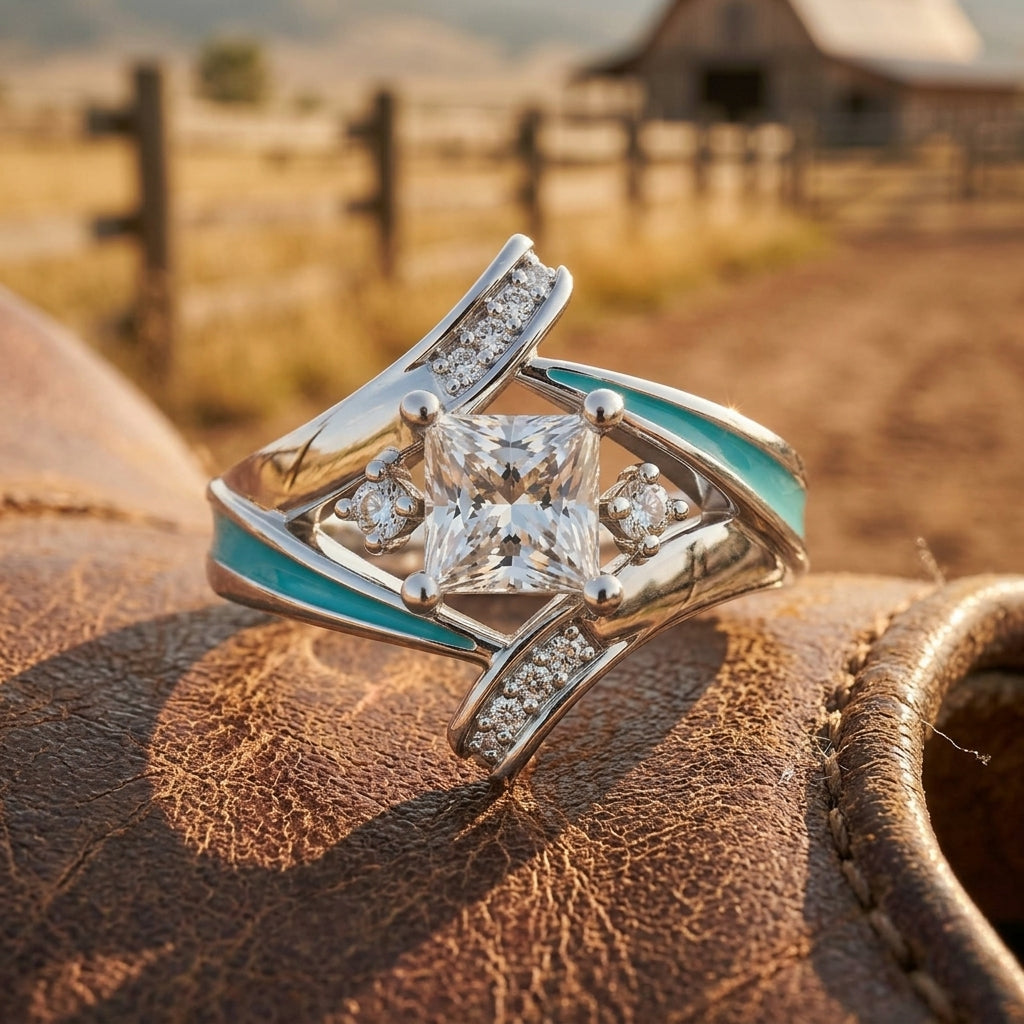 Milky Way Kiss Ring - Moissanite